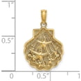 thumbnail image 3 of 14K Yellow Gold Reversible Starfish And Coral In Shell Charm (21 X 15.5) Made United States k7678, 3 of 5