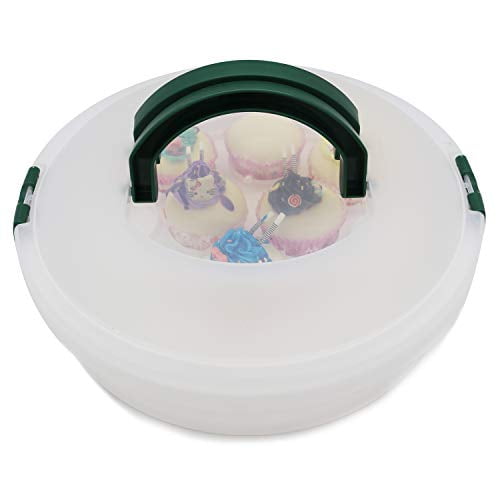 10 Inch Portable Pie Carrier with Lid and Tray 3In1 Round Cupcake