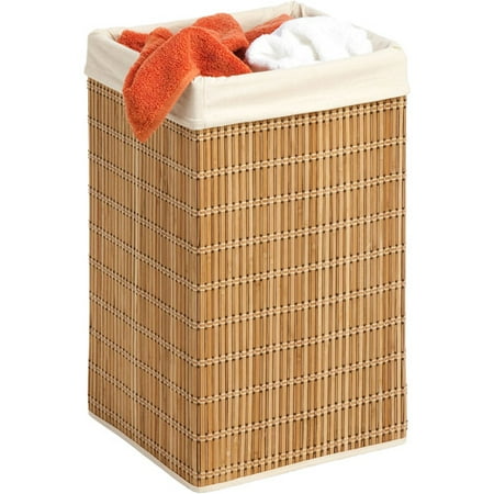 Honey Can Do Square Bamboo Wicker Hamper