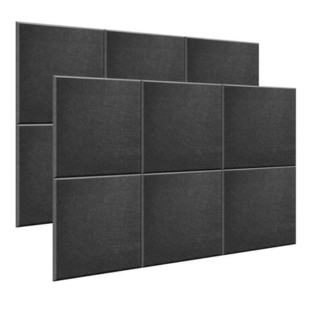 AGPTEK 12 Packs High Density Acoustic Sound Absorption Panels Black