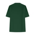 thumbnail image 6 of Up to 60% Off! pstuiky T-Shirts Shirts for Women, Women Top Cotton Belted Short Sleeve V-Neck Top Solid Color Loose Half Sleeve T-Shirt Summer Top Leisure Green S, 6 of 6