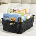 thumbnail image 4 of Qqbine Plastic Woven Baskets for Cupboard, Plastic Storage Baskets Rectangle, Black, 4-Pack, 4 of 7