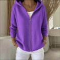 thumbnail image 2 of Sewkxo Womens Zip up Hooded Cardigan Knitted Hoodies Raglan Sleeve Sweaters Jacket Outerwear,Purple 2XL, 2 of 4