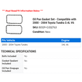 thumbnail image 2 of Oil Pan Gasket Set - Compatible with 2000 - 2004 Toyota Tundra 3.4L V6 2001 2002 2003, 2 of 2