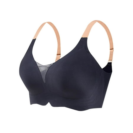 Yyeselk Push Up Bras for Women Seamless Wireless Full Coverage Lift Bra Wirefree Soft Support Comfort Everyday Bra Black M