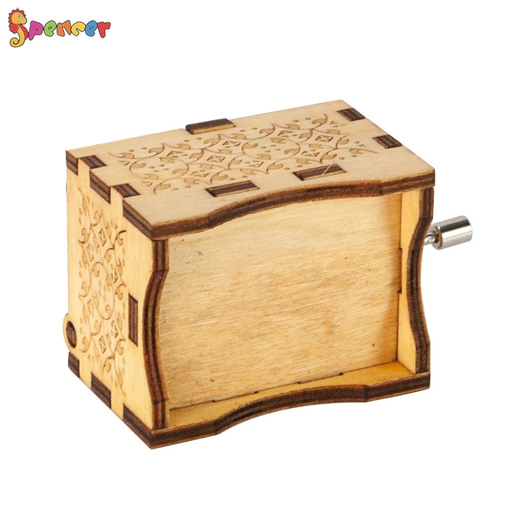 Spencer You Are My Sunshine Wood Music Boxes Laser Engraved Vintage Musical Box Gifts for Birthday Christmas Valentine's "White" - image 4 of 9