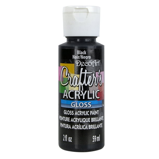DecoArt Crafter's Acrylic Gloss Paint, 2 oz., Black