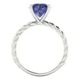 thumbnail image 4 of Solitaire Engagement Ring for Women - 2ct Simulated Tanzanite in 18K White Gold Promise Ring, 4 of 6