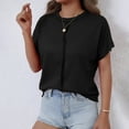 thumbnail image 4 of Antinious Summer Tops for Women Trendy,Sweatshirt for Women,Ladies Solid Crewneck Short Sleeved T-shirt,Black,XXL, 4 of 5