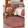 thumbnail image 3 of Rugs.com Jill Zarin Shaggy Chic Collection Rug – 10' Round Pomegranate Red Shag Rug Perfect For Kitchens, Dining Rooms, 3 of 9