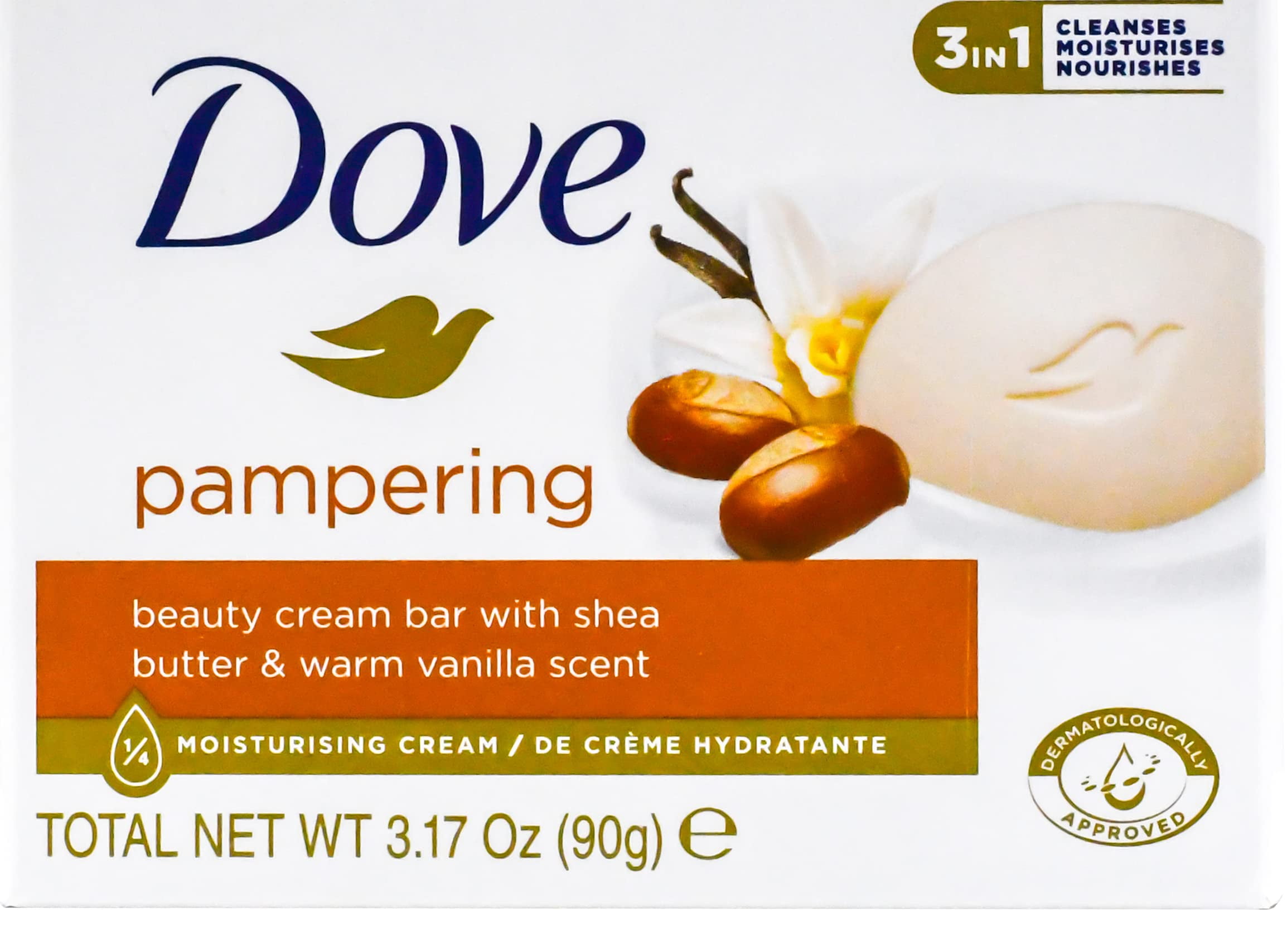 Dove, Beauty Bar Soap Variety Pack Of 14, Go Fresh, Shea Butter, Coconut Milk, White, Pampering, Restoring, Exfoliating - 90G (7 Scents, 2 Of Each) Packaging May Vary