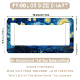 thumbnail image 3 of 1 Pcs The Starry Night License Plate Frame, License Plate Cover for Car Decorative Parts, Aluminum License Plate Bracket Holder Rust-Proof Weather-Proof for US Standard Car, 3 of 9