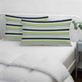 thumbnail image 3 of Green Gray Striped Pillow Covers, Linen Long Throw Pillow Case, Farmhouse Stripes Modern Abstract Art Holiday Pillow Protector Decorative Cushion Cover for Living Room/Bedroom 20" x 30", 3 of 8