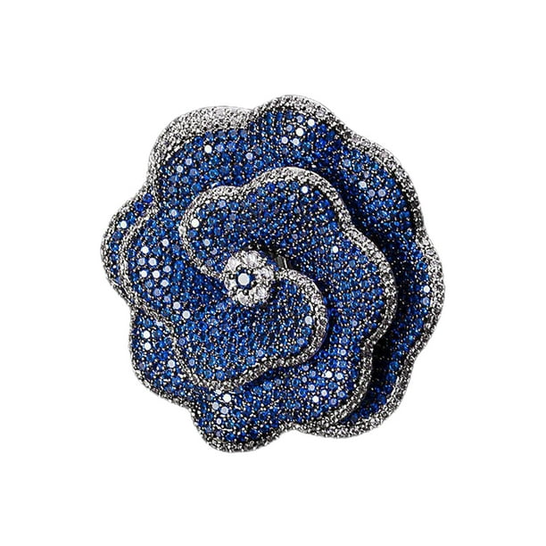 Anillos abiertos Yuyangstore Anillo Zirconia cúbica para aniversarios llamativos Azul