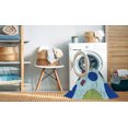thumbnail image 2 of Ahgly Tapis d'Intérieur Lavable en Machine Carré Transitionnel Bleu Lagon, 5 Pieds Carré, 2 of 7