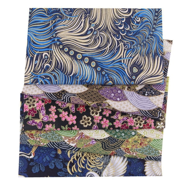 Naiovety Paquete de 5 telas de algodón de tejido liso para costura a medida, tela cuadrada para el hogar, Patchwork, artesanía artesanal tipo 4 Artesanía tipo 11 Naiovety HA062149-10