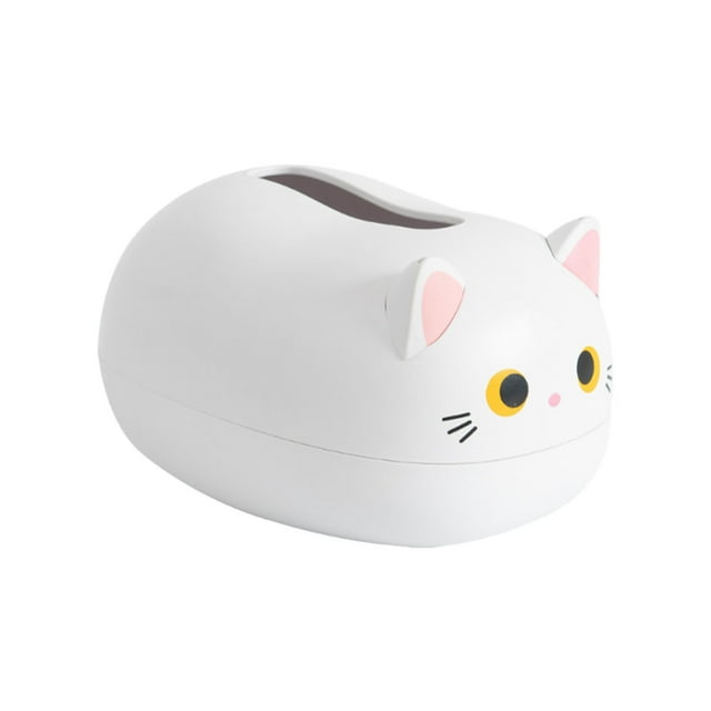 Caja de pañuelos con dispensador de palillos, soporte de papel con forma de gato, ecológico, para organizar el hogar, material reciclable, diseño sostenible, adorable decoración, uso práctico para sa