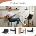 thumbnail image 5 of Spaco Counter Height Bar Stools Set of 2, Chair with Back, 30 inch Armless Industrial Faux Leather Barstools Dining Chairs for Home Island, Black, 5 of 6