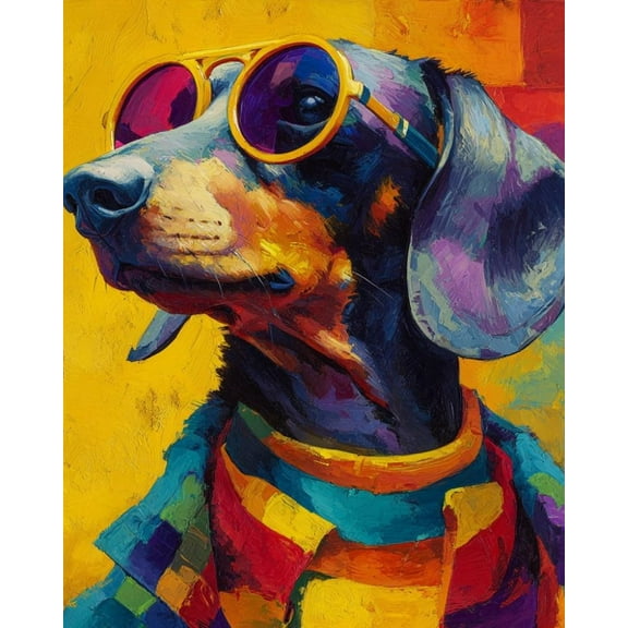 Paint by Numbers for Adults Kids Beginner Colorful Dachshund DIY Acrylic Painting by Numbers Kits with Brushes Acrylic Pigment Home Decoration Gifts 16 x 20 inch