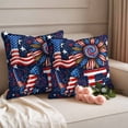 thumbnail image 2 of Independence Day Pillow Covers 2 Pack Abstract American Flag Love Sunflower Star Sky Pillowcase Waterproof Outdoor Throw Pillow Cover for Patio Garden Square Cushion 20”x20”, 2 of 9