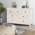 thumbnail image 3 of YIGOBUY  Dresser and Nightstand Set - 3 Pieces Bedroom Set with 7 Drawer Dresser and 1 Drawer Nightstands, Wood Double Dresser, White Wood Grain, 3 of 8