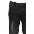 thumbnail image 4 of RAW X  Boy's RawX Distressed Neon Stitch Jeans, Jet Black, 10, 4 of 6