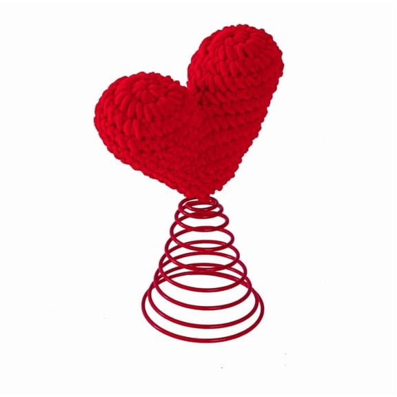 Niceminiwall Knitted Heart Christmas Tree Finial Valentine Love Ornament FOR AMERICAN Style