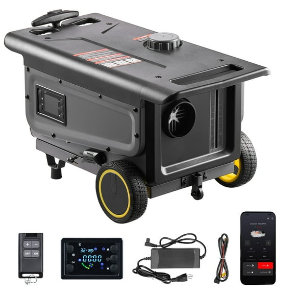 VEVOR Diesel Heater, 8KW, DC 12V/24V, All in One Portable Diesel Air Heater with Bluetooth APP Control, Remote Control and LCD Screen, Trolley Design