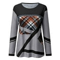 thumbnail image 4 of Pntutb moda mujer manga larga cuello redondo blusa estampada otoño casual pulóver tops Pntutb Pntutb-5431, 4 of 5