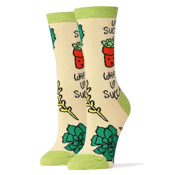 OoohYeah Women's Novelty Crew Socks, Funny Colorful Socks, What Up Succa, Size 5-10