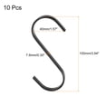 thumbnail image 2 of Unique Bargains 10Pcs 3.9 Inch Flat S Hooks Hanging Hook for Home Kitchen Storage, 7.6mm Black, 2 of 6