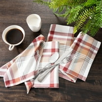 Seneca Plaid Winter Holiday Cotton Napkins, Set of 8