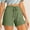 Army Green, variant on Women's Summer Plus Size Athletic Pocket Shorts High Waist Elastic Drawstring Loose Fit Shorts Quick-Dry Workout Casual Shorts(Brown,2XL)