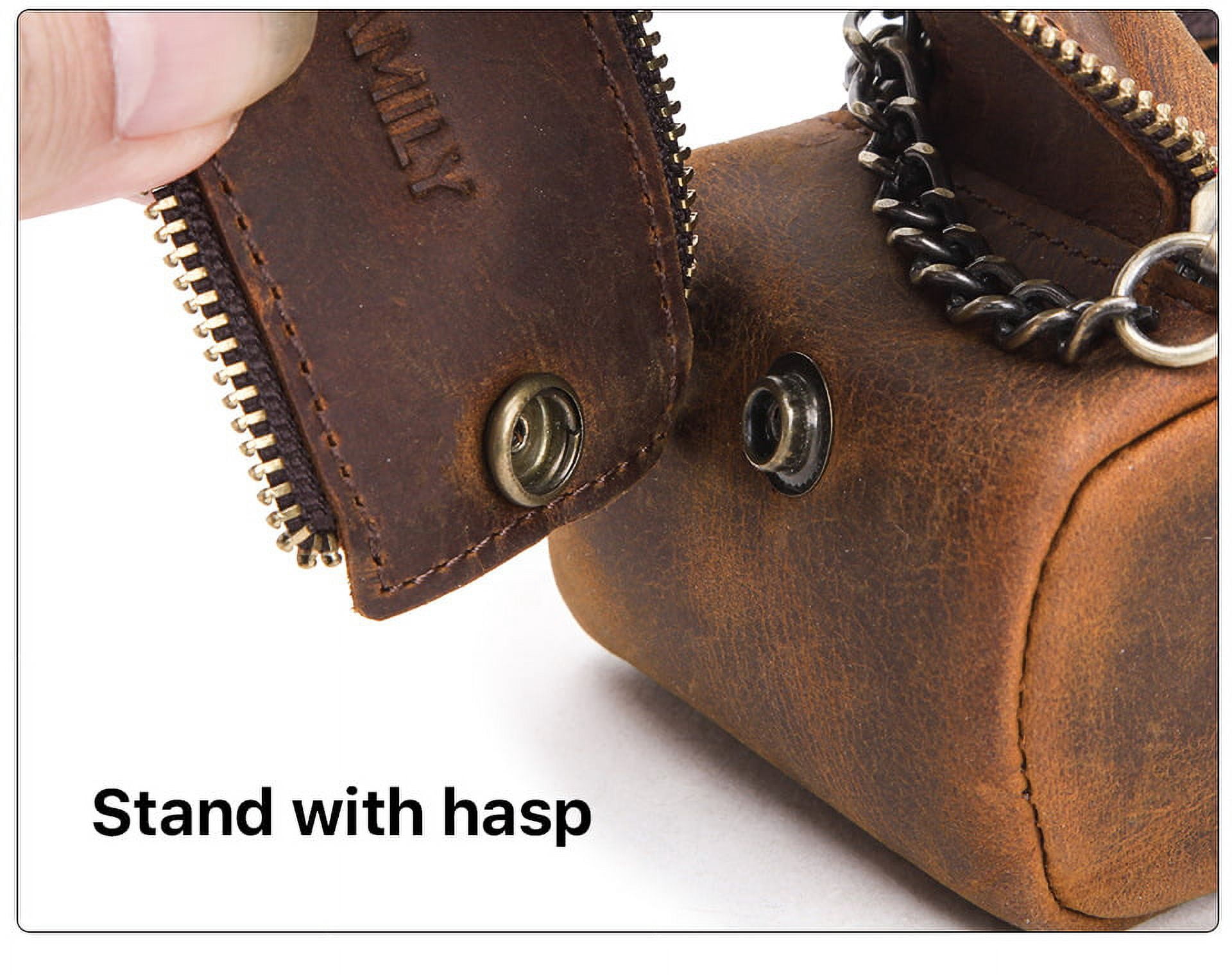 Leather Pen Pencil Case, Zip Pouch, Zippered Pen Case for Work & Office Stationery Storage Box