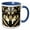 Blue/White, variant on 3drose, Grey Wolf in Geometric Art Style, 11oz Two-tone Blue Mug