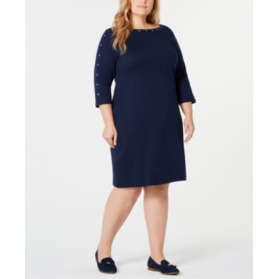 Karen Scott Sport Womens Plus Cotton Daytime Casual Dress