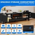 thumbnail image 3 of Dextrus Fluted TV Stand for 65" TVs, Modern Living Room Media Console with Adjustable Shelf & Power Outlets, Black, 3 of 9