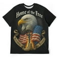 thumbnail image 5 of Men’s USA Flag Bald Eagle Graphic T-Shirt, All-Over Print Style, Stretch Polyester Spandex Tee, Short Sleeve Crewneck, S-4XL, 5 of 7