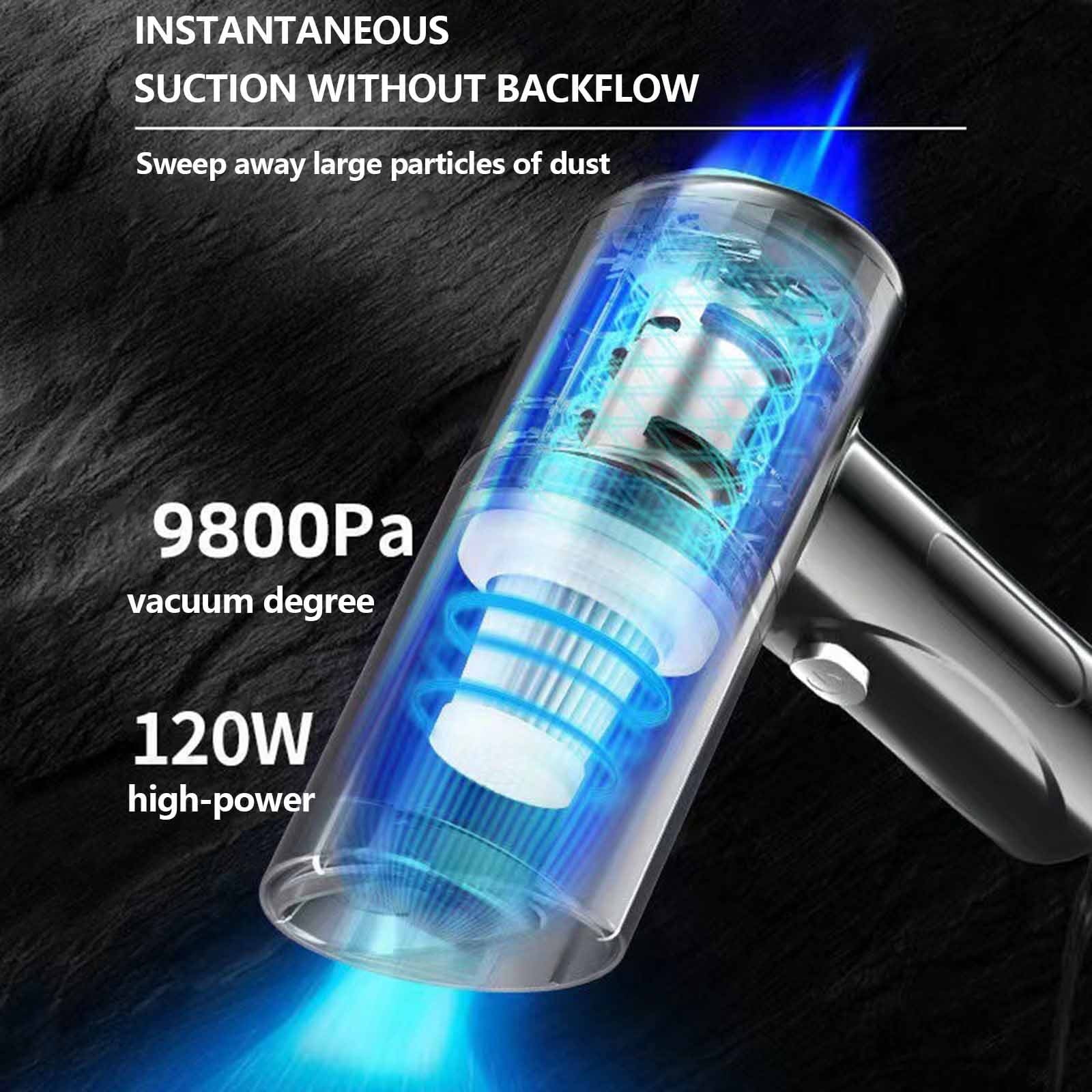 Vacuum Cleaners for Home QTOCIO Handheld Vacuum with Washable Filter Powerful Suction Small Car Vacuum Cleaner Mini Dusts Buster 120W High Power Quick Cleaning for Car