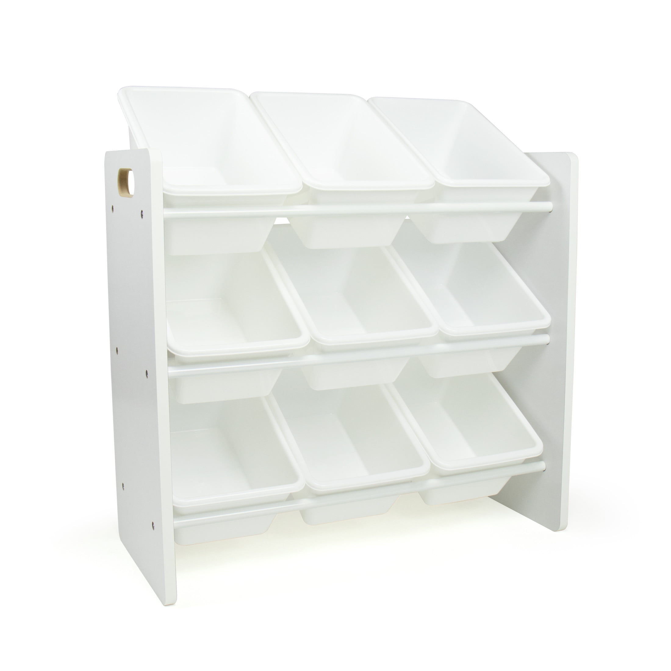 Humble Crew Cambridge Toy Storage Organizer with 9 Plastic Storage Bins, White