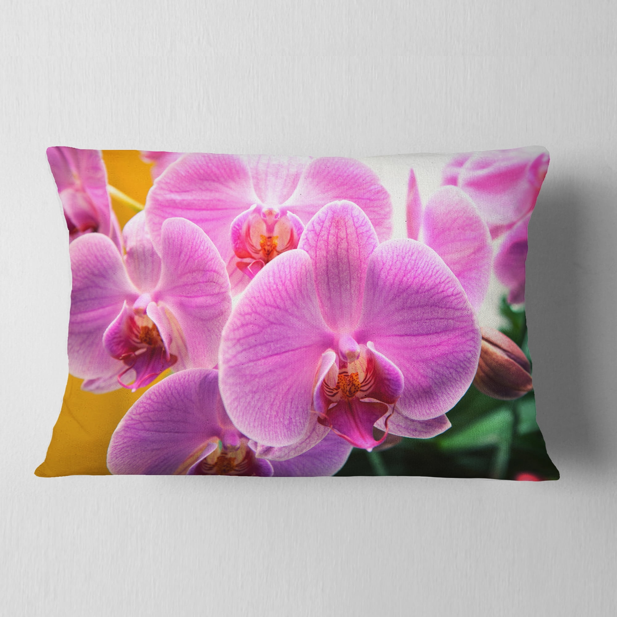 Designart Beautiful Purple Orchid Flowers - Flower Throw Pillow - 12x20