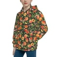 thumbnail image 2 of Salouo Fruits Peach Pattern Hoodie Sweatshirt for Youth, Fall Pullover Hoodie Sweatshirt Long-Sleeve Pullover Hooded Sweatshirt-Large, 2 of 6