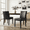 Black/Faux Leather, variant on DRLOVELY Set of 2 Faux Leather Dining Chairs, Parson Modern Kitchen Chairs with Wood Legs, Brown