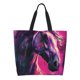 thumbnail image 1 of Disketp Watercolor Painting White Horse Bolsa Tote Estampada para Mujer, Bolso de Hombro y de Mano para Compras y Viajes, 1 of 8