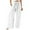 White, variant on Women Casual Loose Comfortable Work Pants with Pockets Elastic High Waist Paper Bag Drawstring Womens Pants Beige S