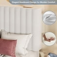thumbnail image 4 of Virans Twin Size Bed Frame,Upholstered Linen Platform Bed frame with Fabric Headboard,Solid Wood Slats Support,Noise Free,No Box Spring,Easy Assembly,White, 4 of 8