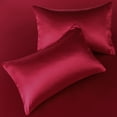 thumbnail image 3 of Unique Bargains Satin Sheet Set Luxury Polyester Bed Set 4 Pcs Queen Burgundy, 3 of 8