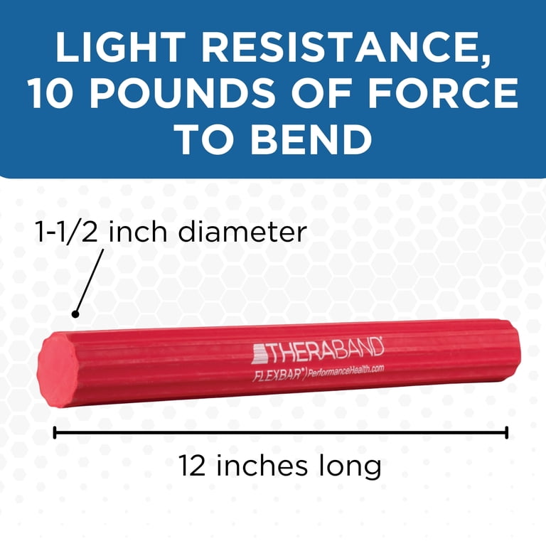 THERABAND FlexBar Resistance Bar, Light, Red Flex Therapy Bar for