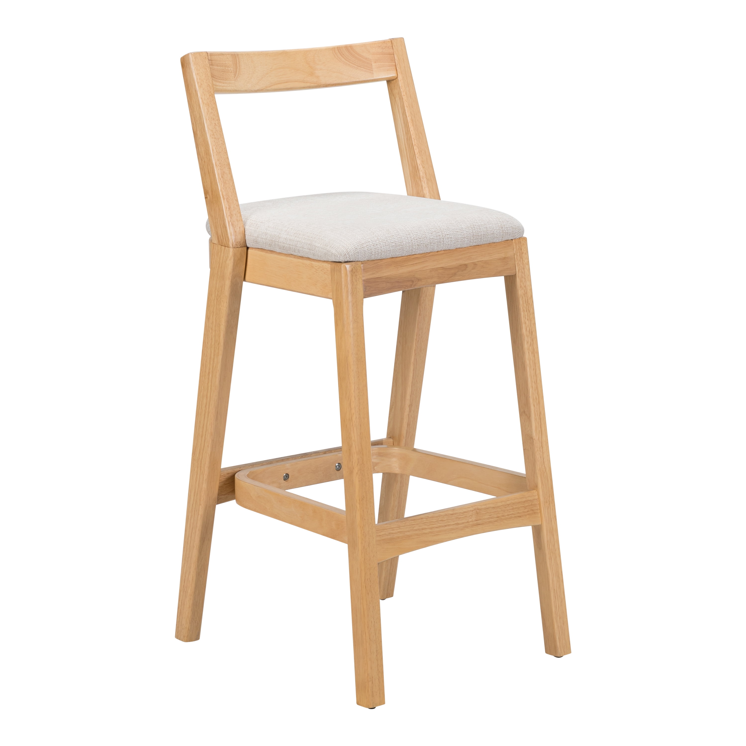 Indoor Rubberwood Barstool, Set of 2