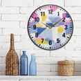 thumbnail image 3 of Yayeee Wall Clock Battery Operated 11.9" Silent Quartz Non-Ticking for Living Room Decor, Retro Simple Shapes, 3 of 8
